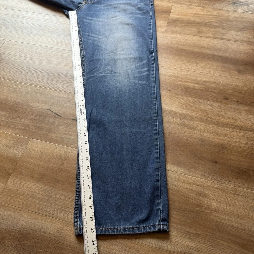 Levis 514 Jeans Men 36x34 Blue Straight Leg Medium Wash Faded Denim Casual‎ Y2K